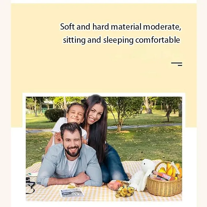 1 Foldable Picnic Blanket Large Size 80 ""x 80"" Family Outdoor Camping Dinner for 8 People can sit 40 ""x 60"" Couples Exclusive mat, (40""×60 ""), Yellow