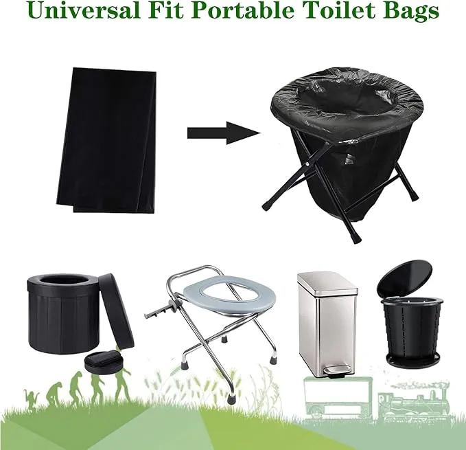 108 Portable Toilet Bags, 8 Gallon Biodegradable Camping Toilet Bags for Portable Potty, Thickened Compostable Toilet Waste Bags for 5 Gallon Bucket Trash Can Bin Liner RV Toilet Camping Car Outdoor