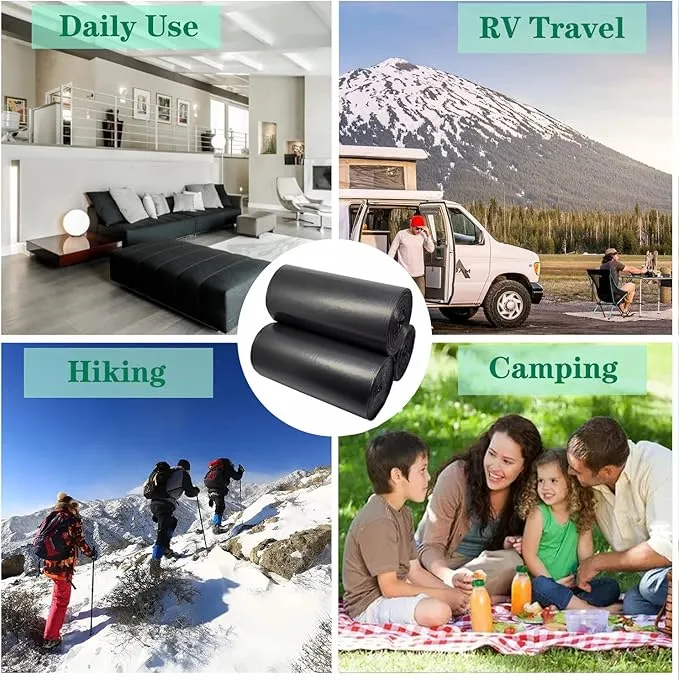 108 Portable Toilet Bags, 8 Gallon Biodegradable Camping Toilet Bags for Portable Potty, Thickened Compostable Toilet Waste Bags for 5 Gallon Bucket Trash Can Bin Liner RV Toilet Camping Car Outdoor