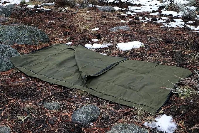 1844 Helko Werk Handmade Waxed Canvas Cowboy Bedroll - Camp Bed Roll w Leather Straps & Zipper-Waterproof-Sleeping Bag (Bedroll Forest Green) #F8761FG