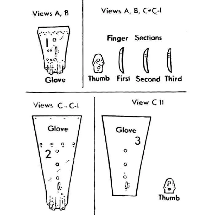 1940s Pattern, Set of Tailored Gloves in Two Lengths - Hand 7