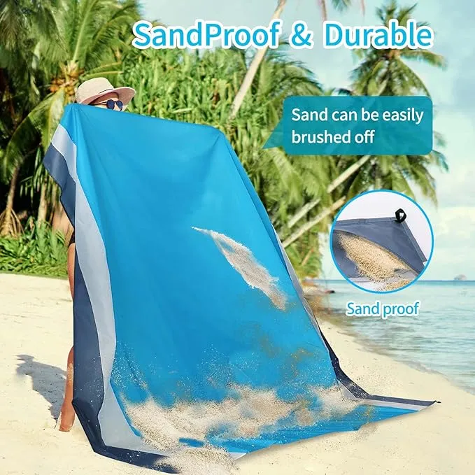 2 Pack sandproof Beach Blanket, 79"x83" Sandproof Large Beach Blanket Water Resistant Mat for Family (2-4) Lightweight Picnic Blanket, Portable Outdoor Camping Blankets