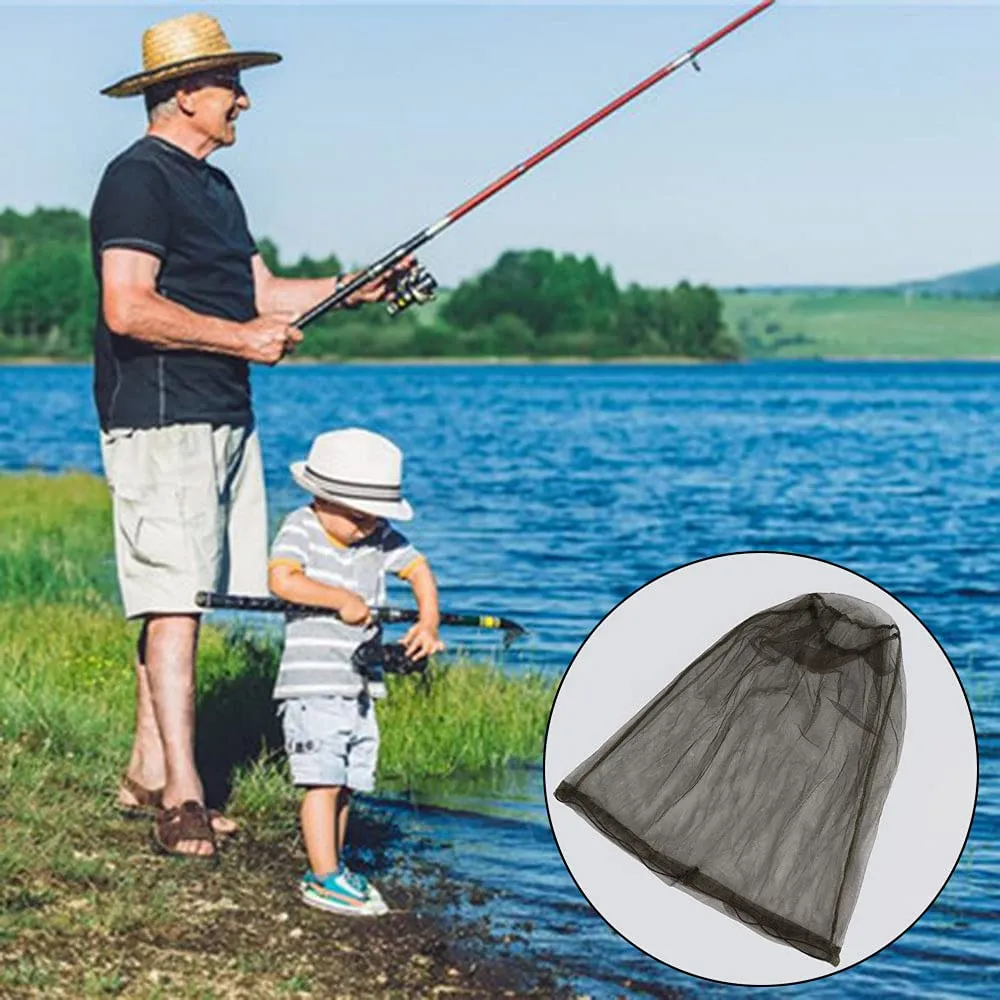 2 Pcs Midge Head Net with Storage Bag Face Net Mesh Nylon Mosquito Head Net for Outdoor Hiking Camping Climbing Fishing and Walking