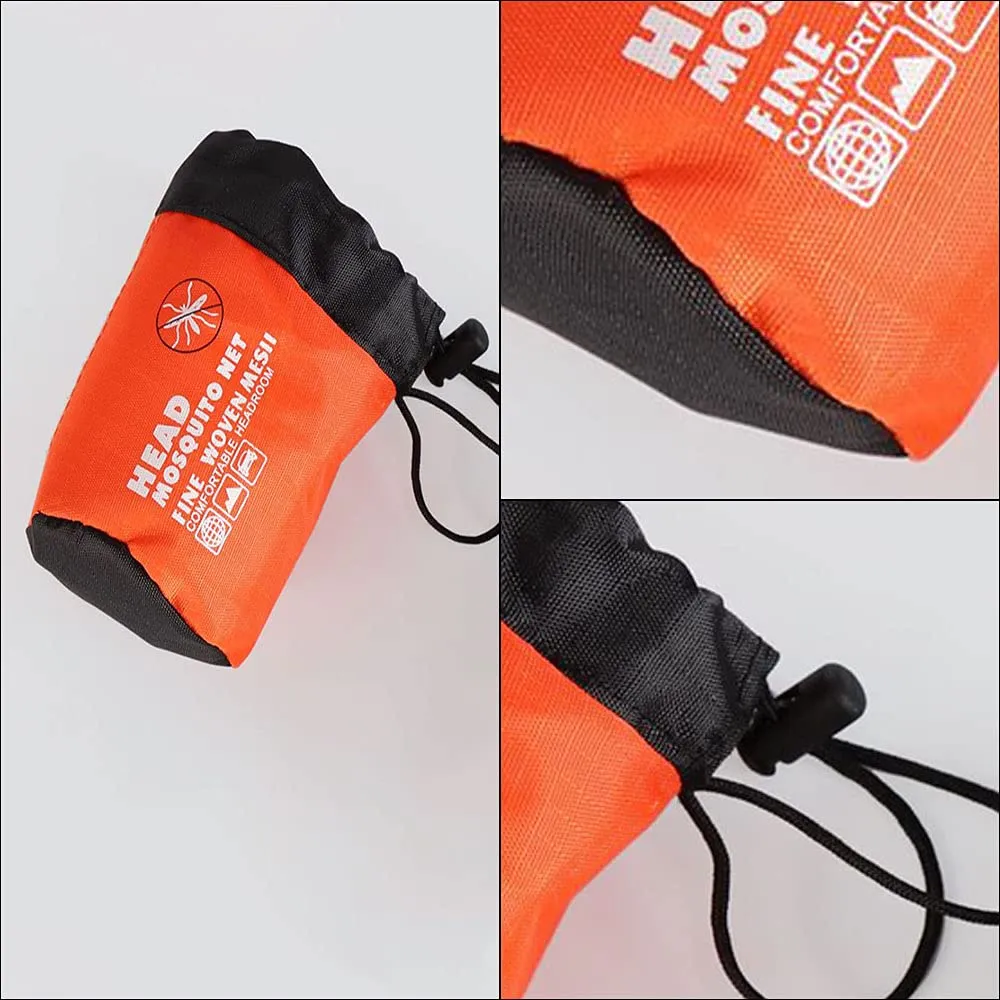 2 Pcs Midge Head Net with Storage Bag Face Net Mesh Nylon Mosquito Head Net for Outdoor Hiking Camping Climbing Fishing and Walking