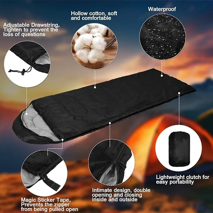 24 Pcs Sleeping Bags for Adults Bulk Lightweight Waterproof Backpacking Camping Sleeping Bag with Compression Sack, Portable Compact for Hunting Hiking Outdoor Camping Essential