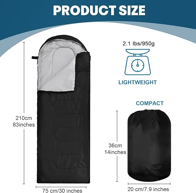 24 Pcs Sleeping Bags for Adults Bulk Lightweight Waterproof Backpacking Camping Sleeping Bag with Compression Sack, Portable Compact for Hunting Hiking Outdoor Camping Essential