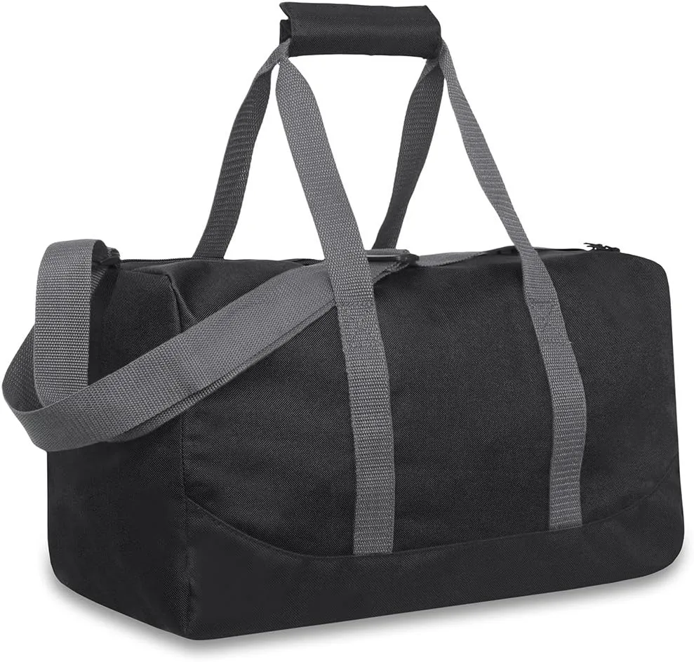 30 Liter, 17 Inch Canvas Duffle Bags for Men and Women  Travel Weekender Overnight Carry-On Shoulder Duffel Tote Bags (Black)
