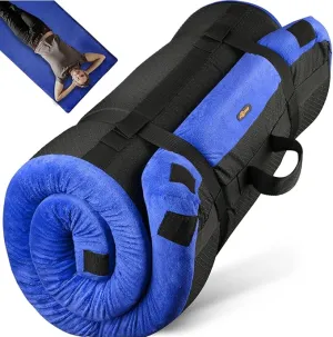 4 INCH Thick Memory Foam Camping Pad Futon Mattress, Portable Floor Sleeping Mat Sleepover Guest Bed Roll Up Mattress for Outdoor Extra Supportive for Side Sleepers