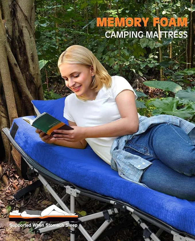 4 INCH Thick Memory Foam Camping Pad Futon Mattress, Portable Floor Sleeping Mat Sleepover Guest Bed Roll Up Mattress for Outdoor Extra Supportive for Side Sleepers