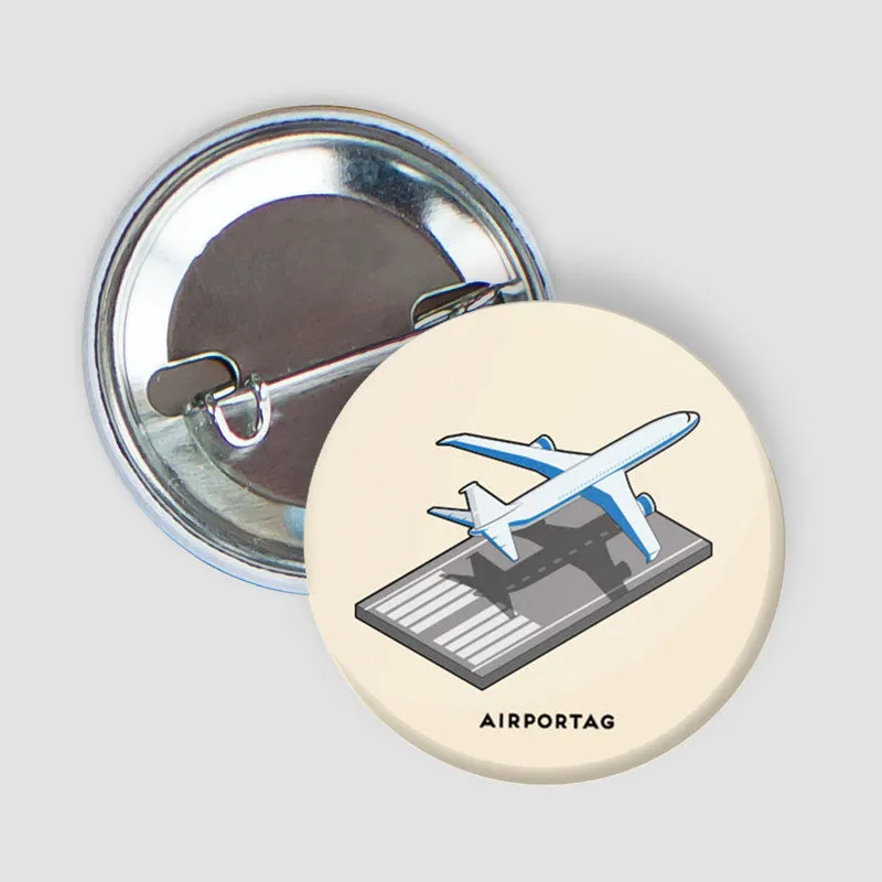 AIRPLANE RUNWAY ISOMETRIC - BUTTON