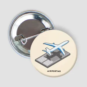 AIRPLANE RUNWAY ISOMETRIC - BUTTON