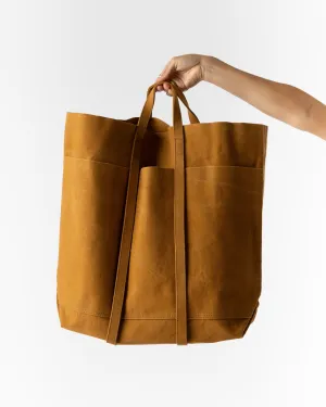 Amiacalva Washed Canvas 6 Pockets Tote T in Mustard
