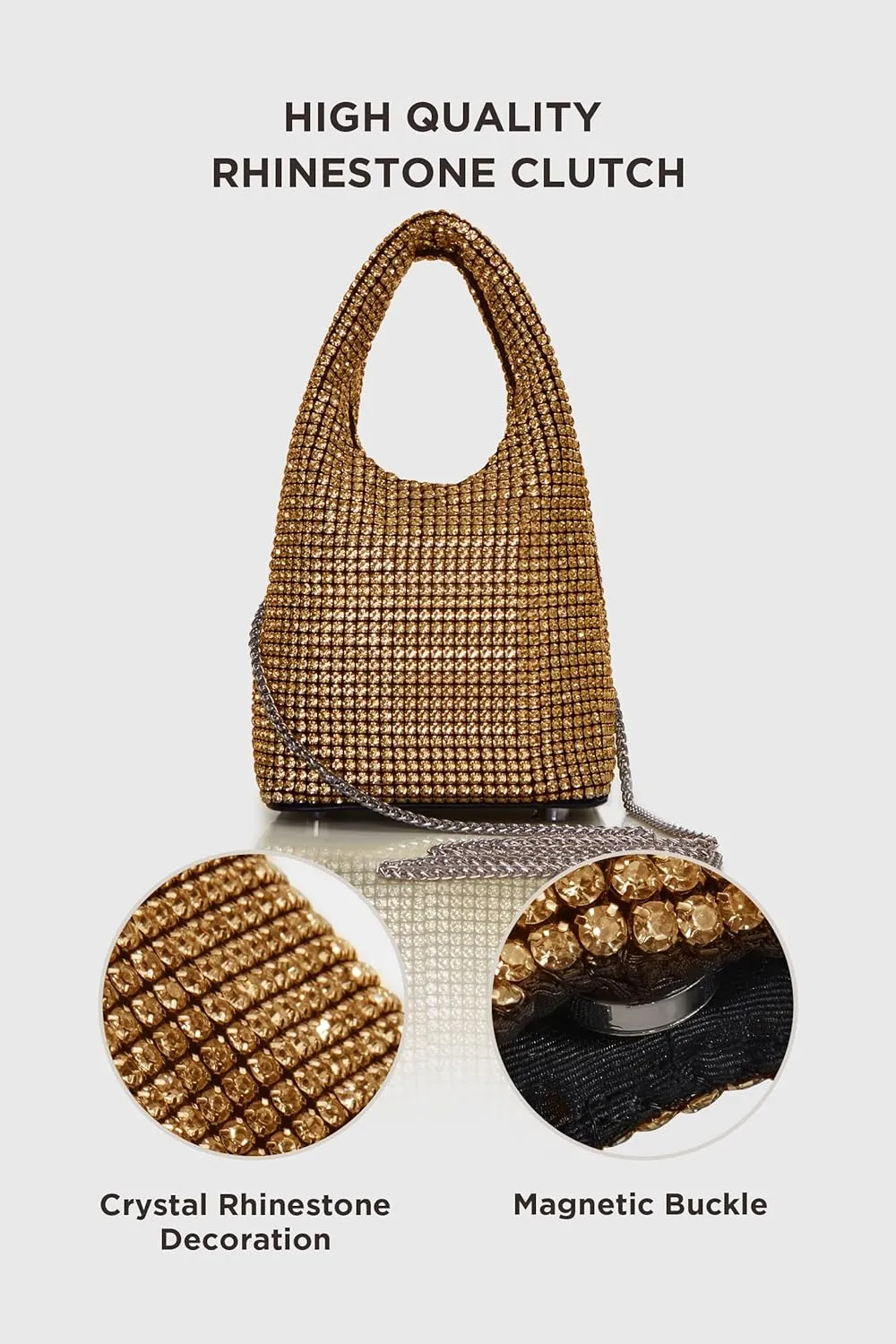 BABEYOND Clutch Purses for Women - Sparkly Evening Bags Glitter Rhinestone Portable Handbag for Party Prom Wedding