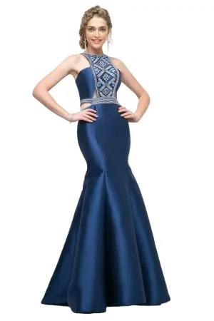 Beaded Halter Neck Mermaid Evening Gown 2025 Elegant Formal Dress