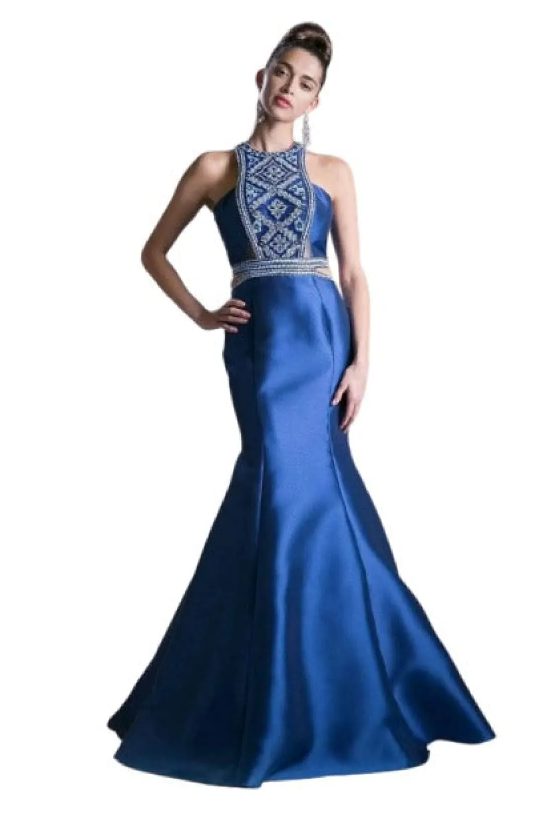 Beaded Halter Neck Mermaid Evening Gown 2025 Elegant Formal Dress