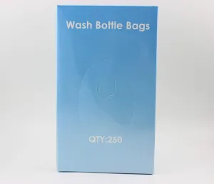 BISIBITA2 Tattoo Wash Bottle Bags Disposable Squeeze Bottle Cover Sleeves Tattoo Bottle Bags 250pcs (Clear)