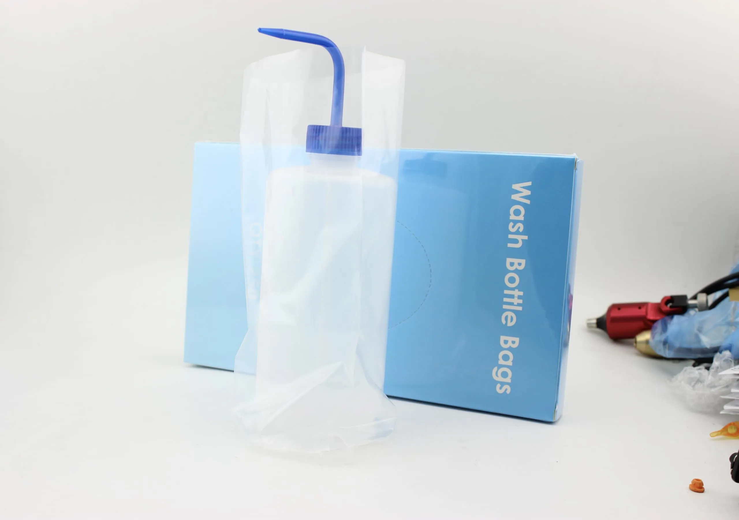 BISIBITA2 Tattoo Wash Bottle Bags Disposable Squeeze Bottle Cover Sleeves Tattoo Bottle Bags 250pcs (Clear)