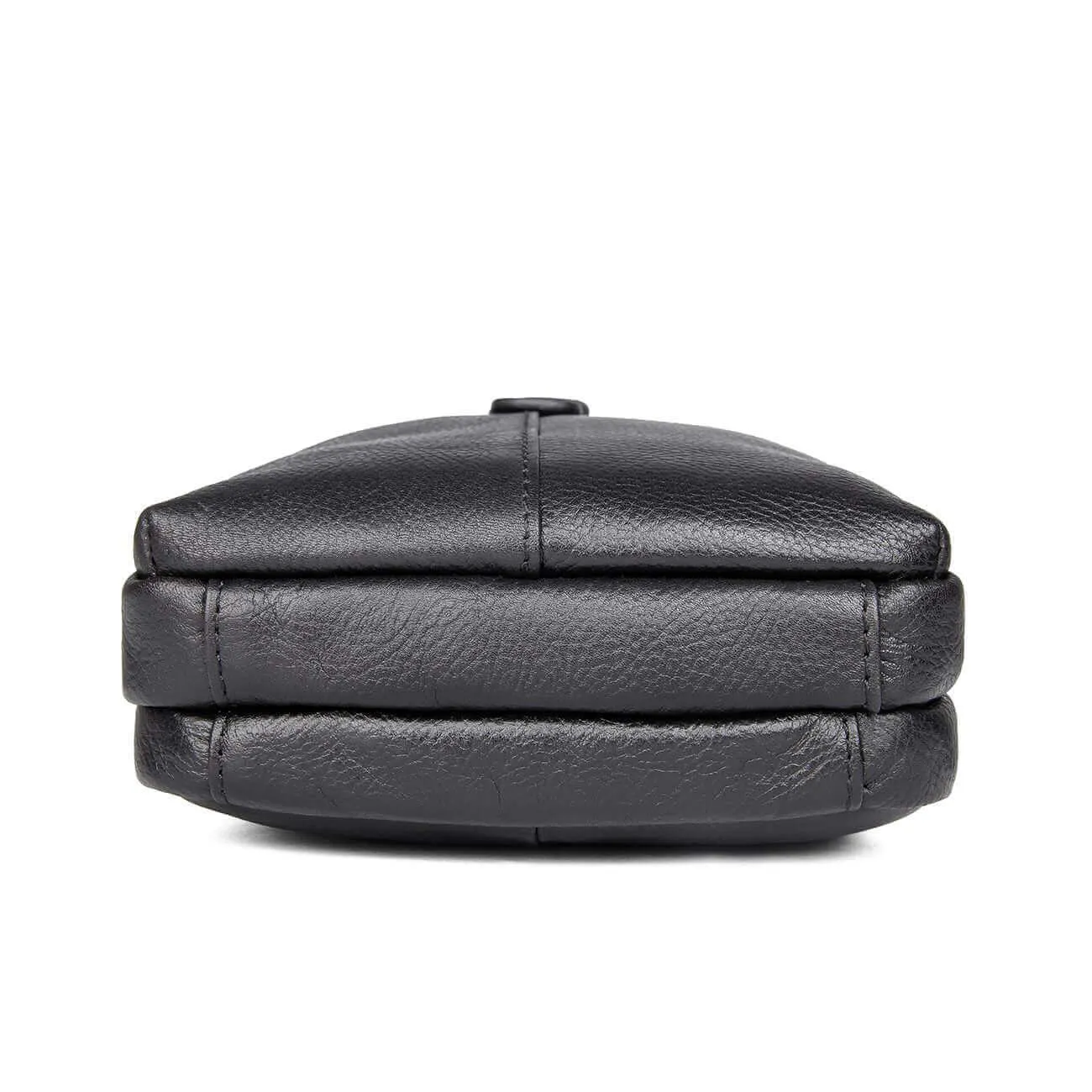 Black Leather Men's Small Crossbody Bag