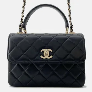 Black Quilted Lambskin Trendy CC Shoulder Bag