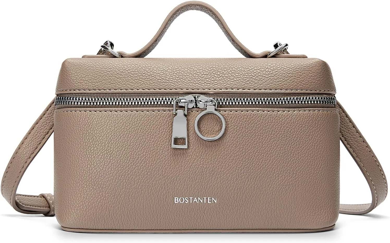 BOSTANTEN Vegan Leather Satchel Bag Quilted Crossbody Purses for Women Small Tote Shoulder Handbags with Detachable Strap