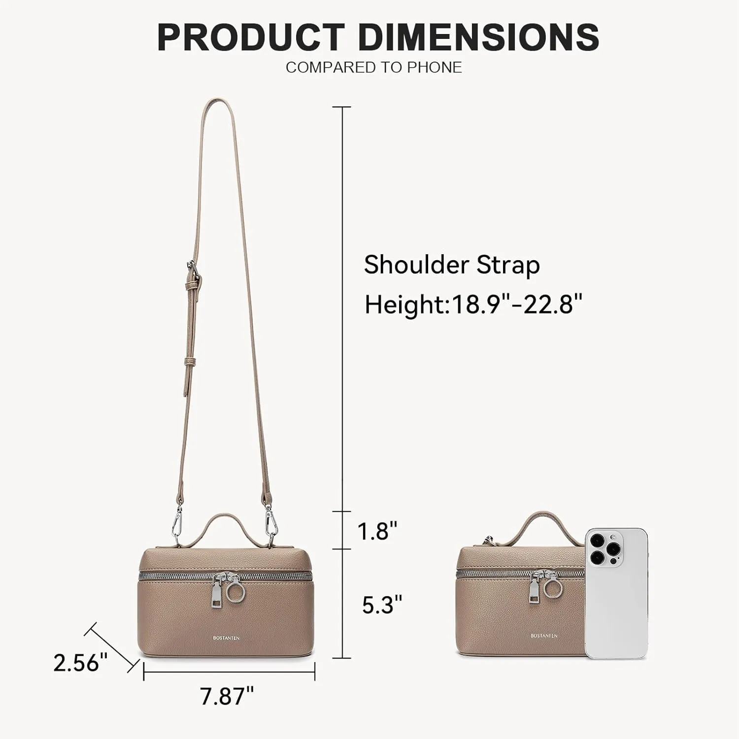 BOSTANTEN Vegan Leather Satchel Bag Quilted Crossbody Purses for Women Small Tote Shoulder Handbags with Detachable Strap