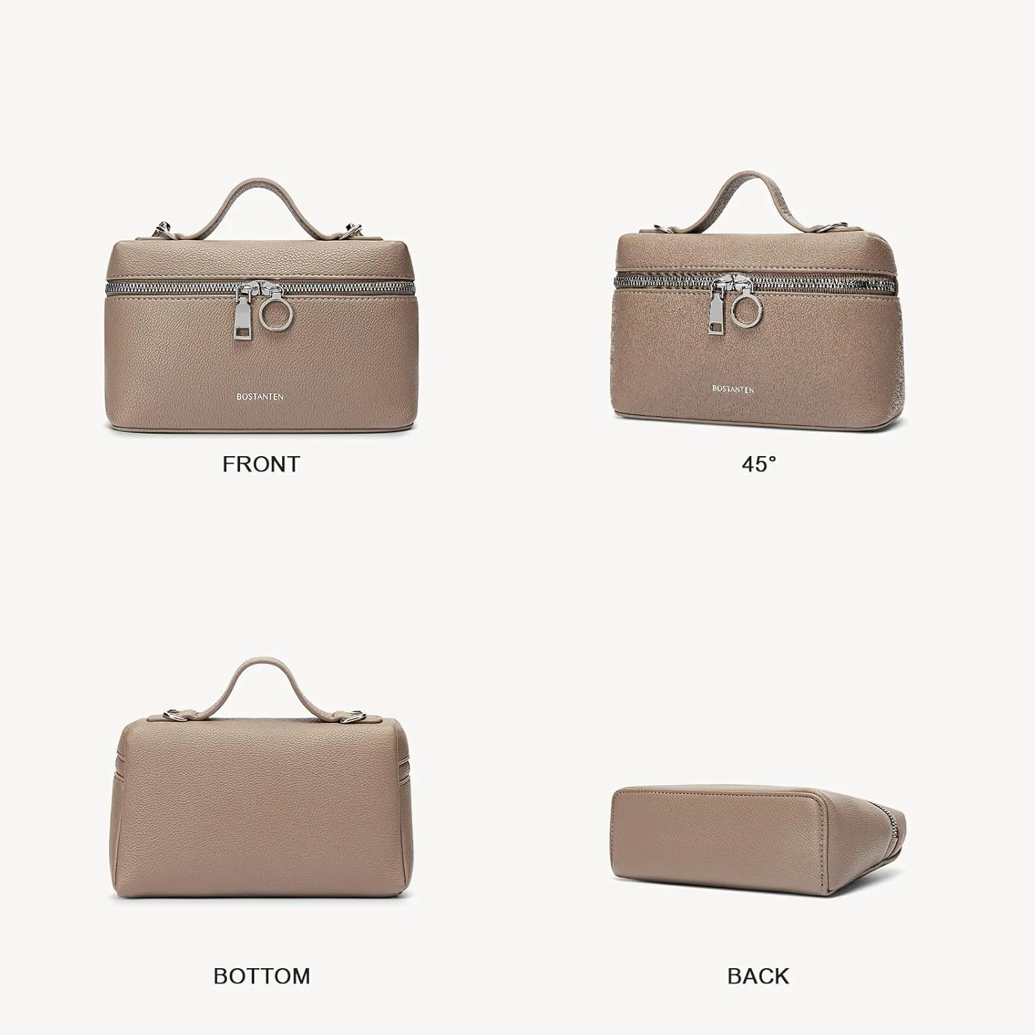 BOSTANTEN Vegan Leather Satchel Bag Quilted Crossbody Purses for Women Small Tote Shoulder Handbags with Detachable Strap