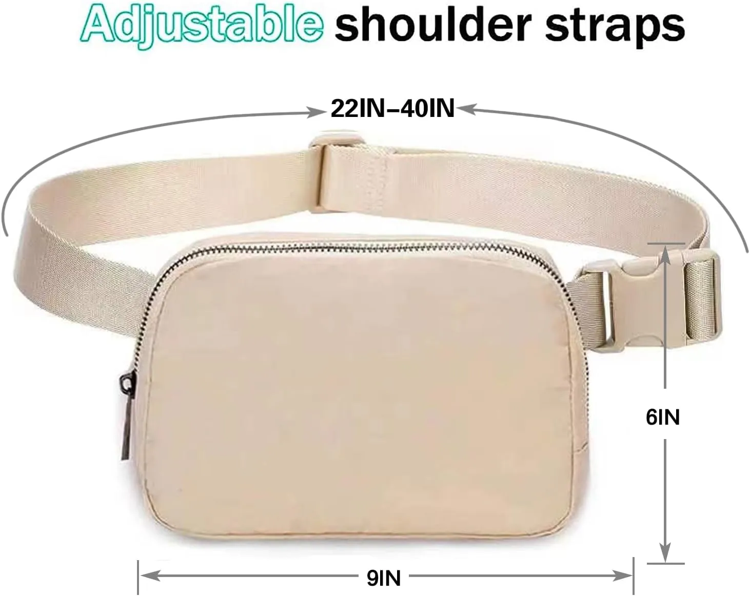 BOWNDY Waist Pack for Running Fanny Pack for Women Men,Crossbody Lulu Waist Pack Lemen Bag with Adjustable Strap, Everywhere Belt Bag for Travel Outdoors Running Hiking(Khaki)