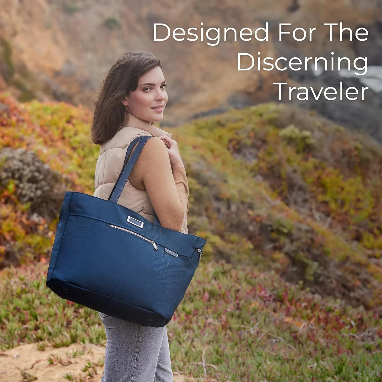 Briggs & Riley Traveler Tote Bag - Nylon Tote Bag for Weekend Travel & Work, Smooth Zipper Closure - Baseline Collection