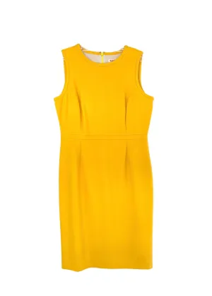 BROOKS BROTHERS Women's yellow sleeveless shift dress, size 12, colour_mustard