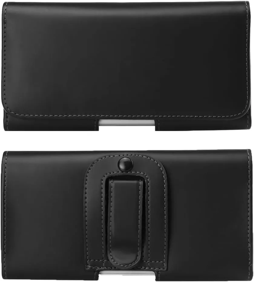 Cell Phone Holster Case PU Leather Pouch Bet Clip Cover Holder for Samsung Galaxy S25 Plus S24 Plus S23 Plus S22 Plus S21 S20 Fe A15 A25 A54 Google Pixel 9 Pro 9a 8 8a 7 7a 6 iPhone 16 15 14 Plus (L)