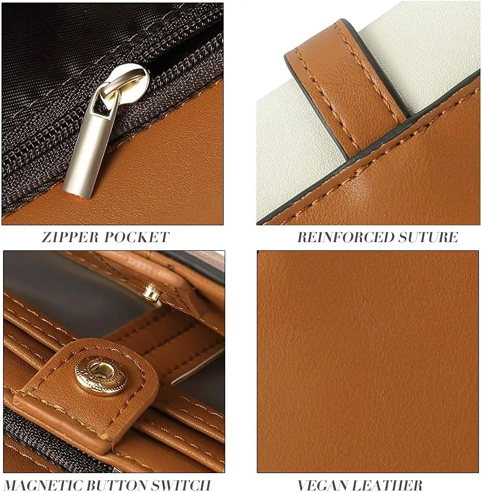CLUCI Leather Wallet for Women Slim Designer Trifold Ladies Credit Card Holder