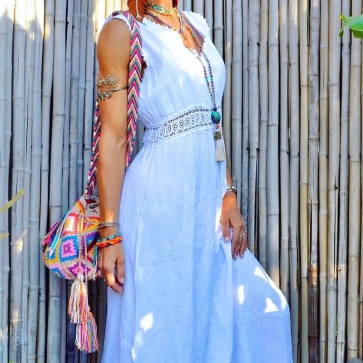Cotton Candy Skies Medium Crochet Bags | Colorful Boho Purse - M