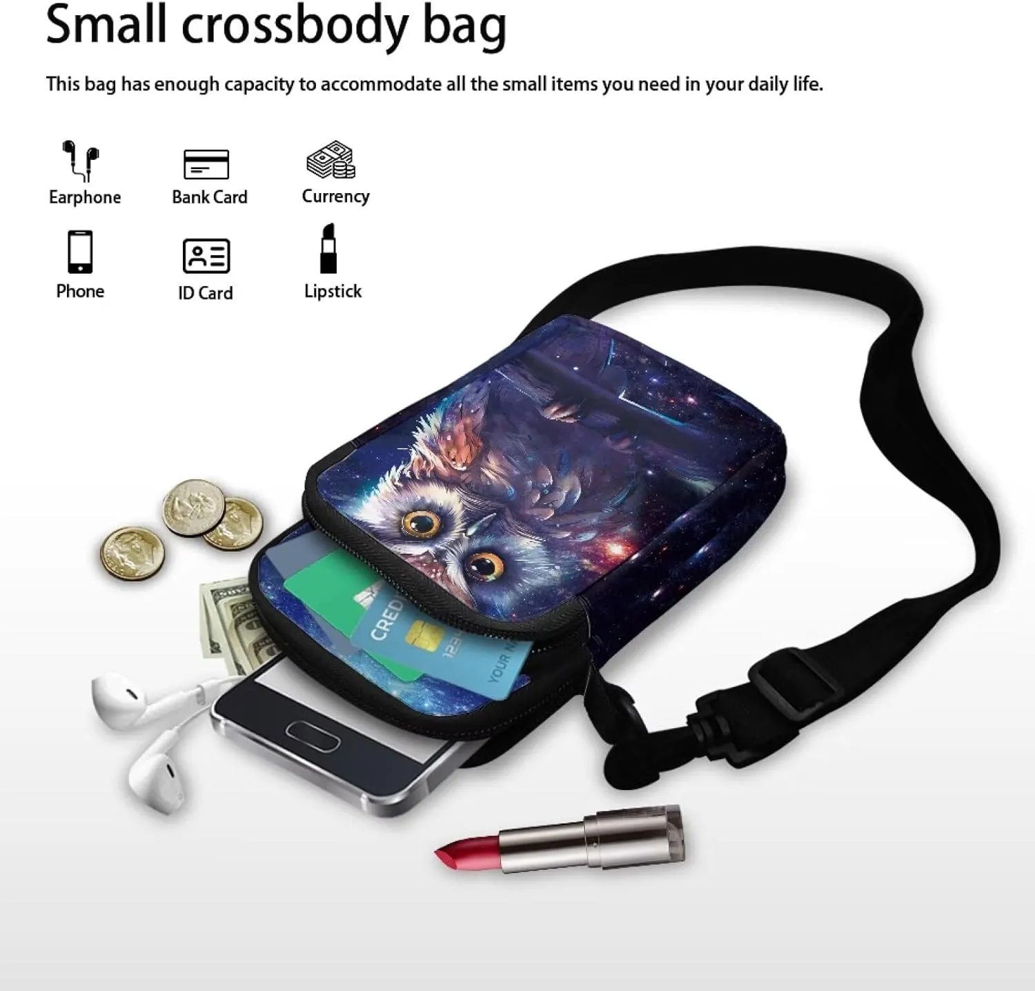 Custom Small Cell Phone Crossbody Bags for Women Lady Fashion Purse and Handbag for Organizer