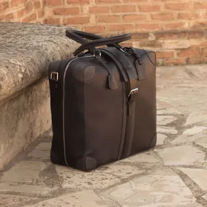 Custom Travel Tote Bag Leather Grey Black 2944