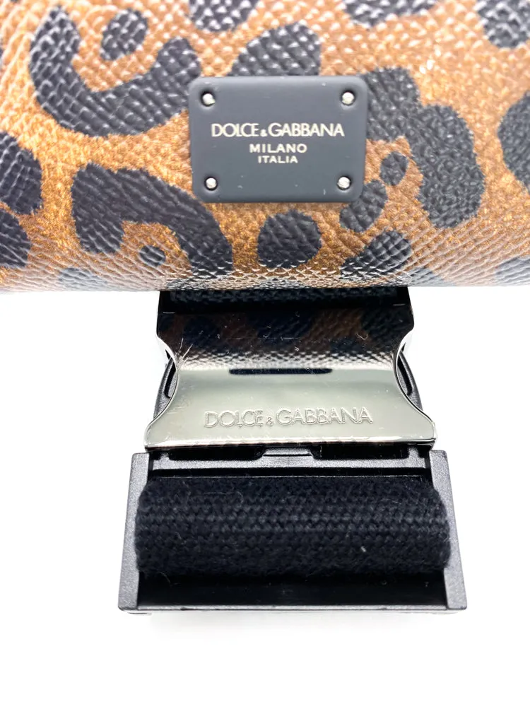 Dolce & Gabbana Leopard Print Dauphine Calfskin Smartphone Holder Crossbody Bag