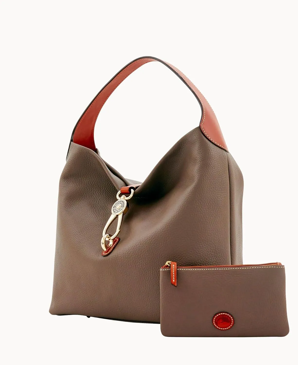 Dooney & Bourke Handbag & Wallet Set, Pebble Grain Leather Logo Lock Shoulder Bag and Coin Purse for Women