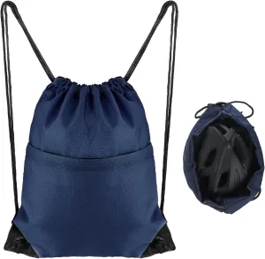 Drawstring Bag Oxford String Backpack Waterproof Gym Drawstring Bags Foldable Cinch Bag for Women Men For Travel, Swimming, Fitness, Cycling, Blue