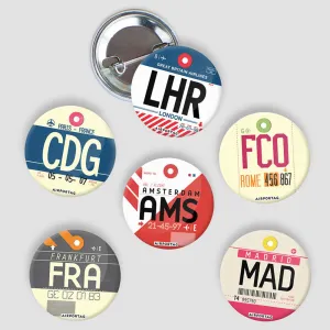 European Airports - Button Pack