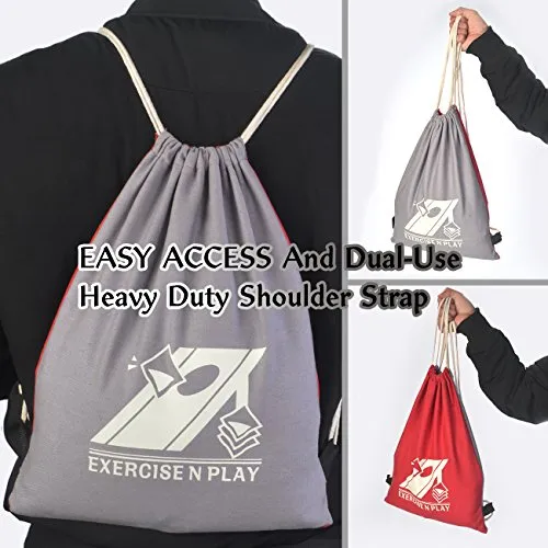 EXERCISE N PLAY Premium Weather Resistant Official Size ACA Regulation Duck Cloth Cornhole Bags(Set of 8) for Cornhole Bean Bags Toss Game,Red & Gray,Includes Shoulder Bag