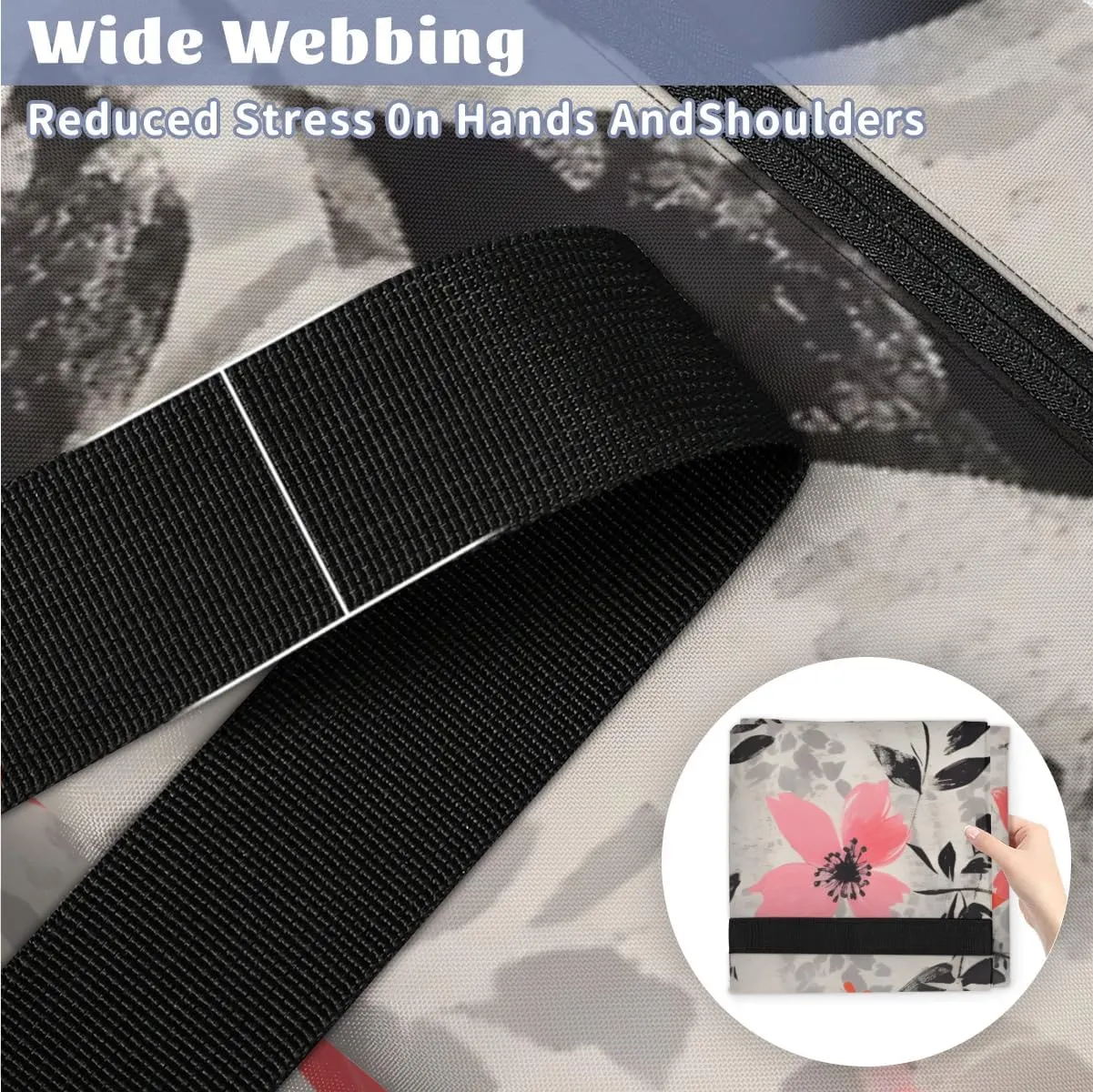 Extra Large Moving Bags Aesthetic Floral Storage Bags with Handles and Zippers Large Packing Bags for Space Saving Storage Totes Moving Supplies