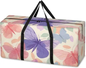 Extra Large Moving Bags Beautiful Butterflies Prints Storage Bags with Handles and Zippers Large Packing Bags for Space Saving Storage Totes Moving Supplies