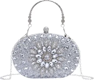 Fecialy Clutch Purses for Women Evening Bag Crystal Handbag Luxury Rhinestone Clutch for Wedding Party