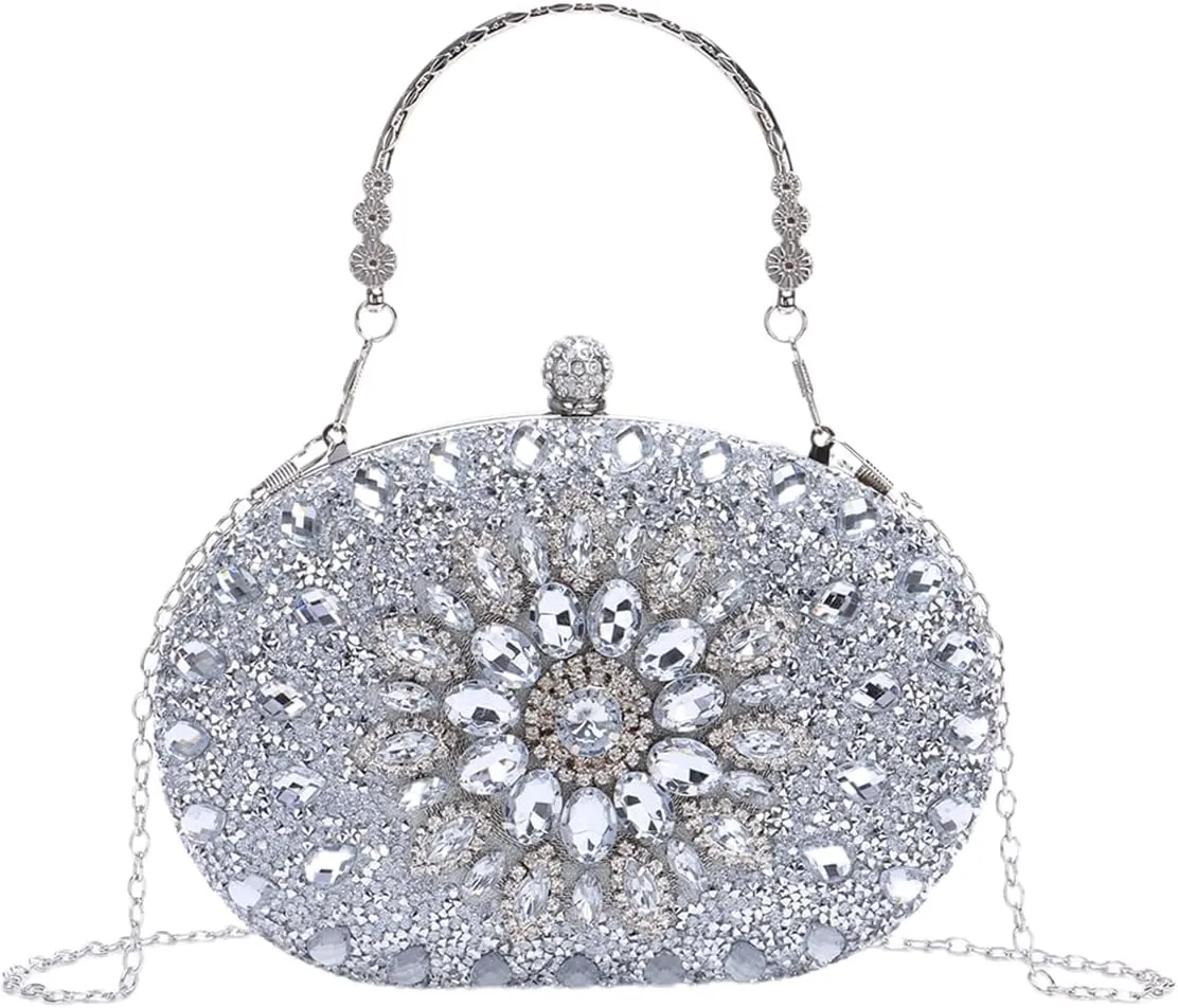 Fecialy Clutch Purses for Women Evening Bag Crystal Handbag Luxury Rhinestone Clutch for Wedding Party