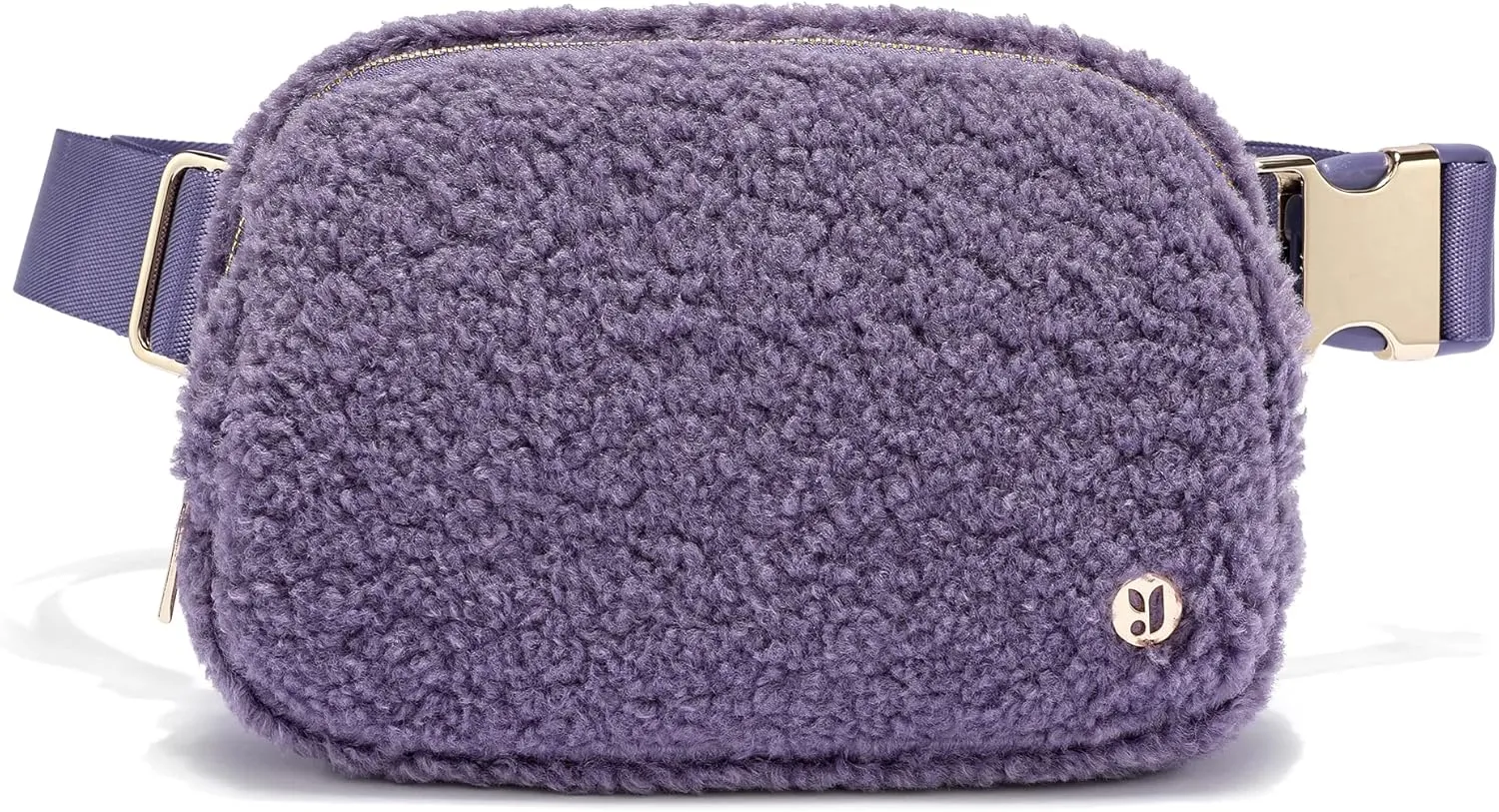 FODOKO Sherpa Belt Bag, Fleece Crossbody Bag Fanny Pack for Women Fashionable Everywhere Waist Bum Bag Pack with Hardware Buckle (Purple)