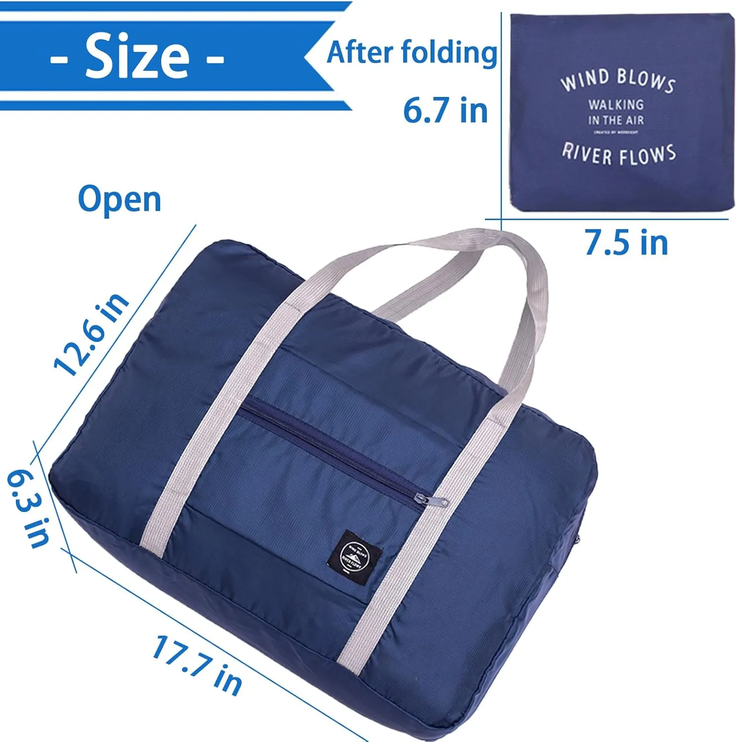 Foldable Travel Duffel Bags 2PCS Tote Carry On Luggage Spirit Airlines Personal Item Sports Gym Weekender Overnight Bags for Women and Men (Red Blue)