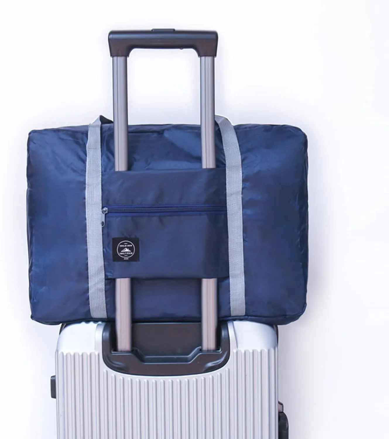 Foldable Travel Duffel Bags 2PCS Tote Carry On Luggage Spirit Airlines Personal Item Sports Gym Weekender Overnight Bags for Women and Men (Red Blue)