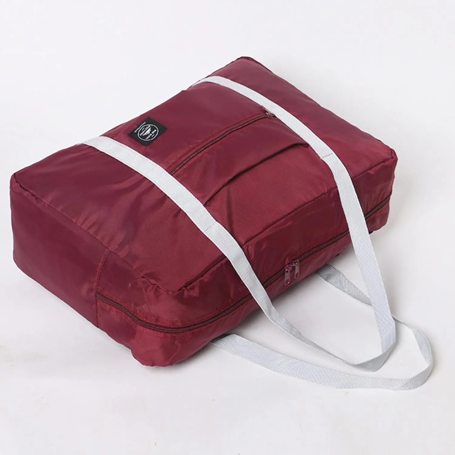 Foldable Travel Duffel Bags 2PCS Tote Carry On Luggage Spirit Airlines Personal Item Sports Gym Weekender Overnight Bags for Women and Men (Red Blue)