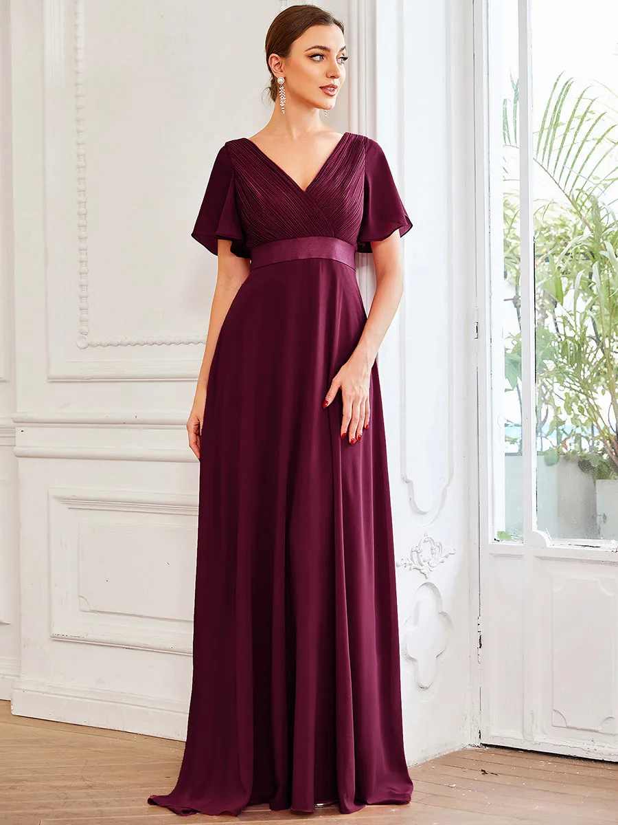 Glamorous Pretty Double V-Neck Ruffles Padded Wholesale Evening Dresses EP09890
