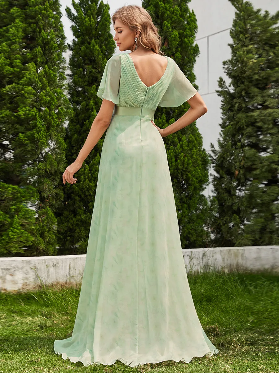 Glamorous Pretty Double V-Neck Ruffles Padded Wholesale Evening Dresses EP09890