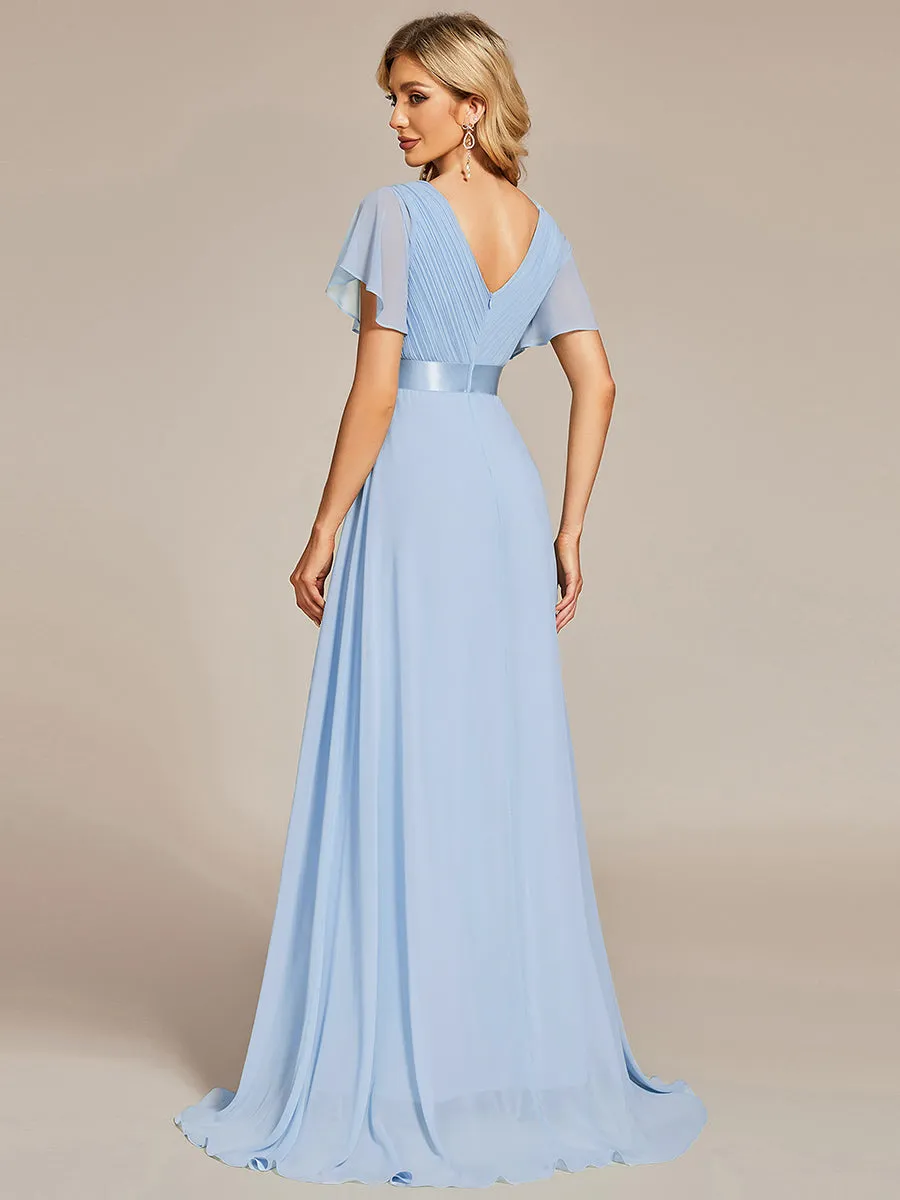 Glamorous Pretty Double V-Neck Ruffles Padded Wholesale Evening Dresses EP09890